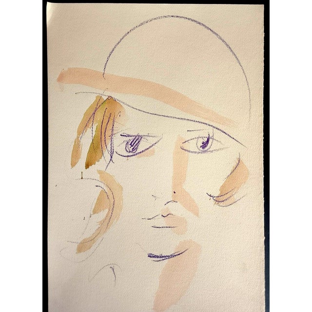 Mario Salmaso, Modern Girls, 1980, Mixed Media on Paper For Sale - Image 4 of 4