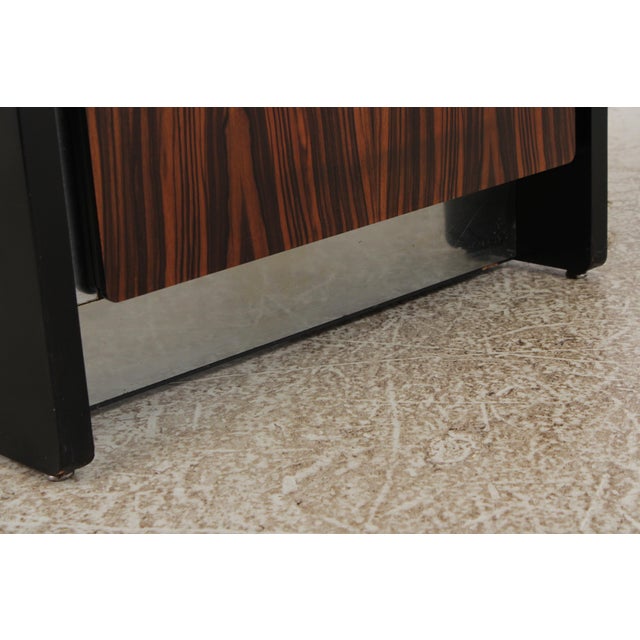 Pair John Stuart Mid Century Modern Ebony & Chrome Nightstands For Sale - Image 10 of 14