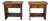 Brutalist Bedside Tables in Elm by Aranjou, 1960, Set of 2 For Sale