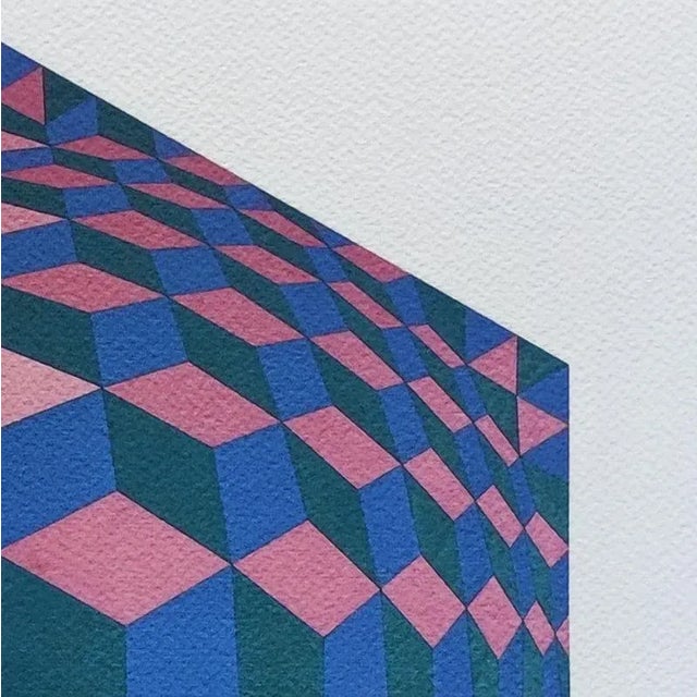Victor Vasarely, Op Art Composition, 1970s, Lithograph For Sale - Image 4 of 10