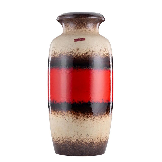 Vintage Flower Power Ceramic Floor Vase in typical 1970s Colors Model 291-45 by Scheurich West Germany, 1970s For Sale - Image 10 of 10