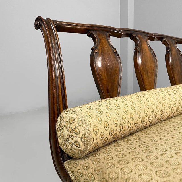 Late 19th-Century Style Italian Armchairs in Wood and Beige Fabric, 1930s, Set of 2 For Sale - Image 6 of 18