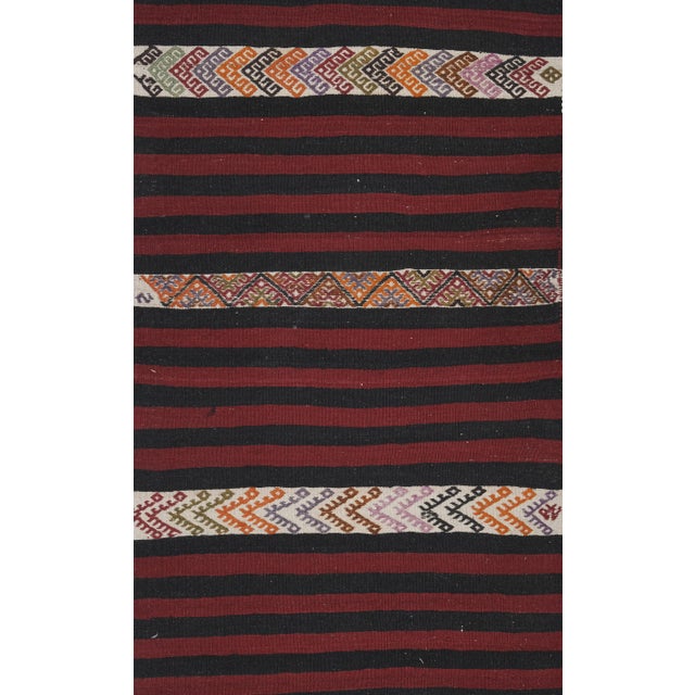 Striped Turkish Kilim Runner Rug For Sale - Image 9 of 12