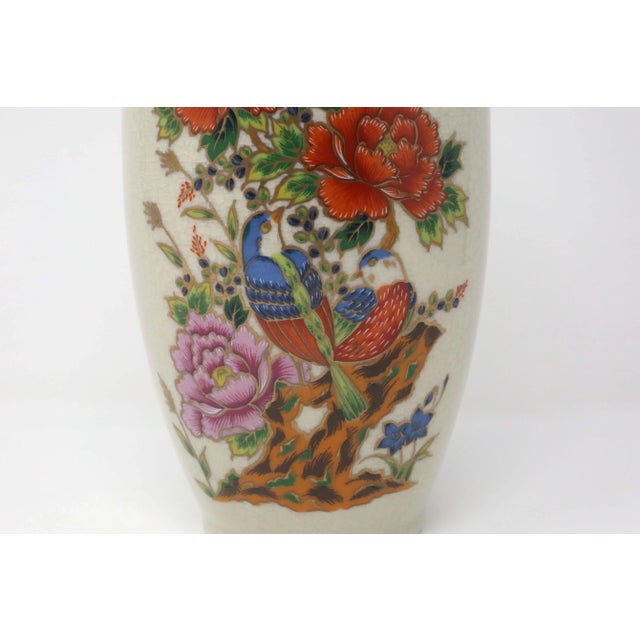 Japanese Japanese Flowers and Birds Vase For Sale - Image 3 of 9