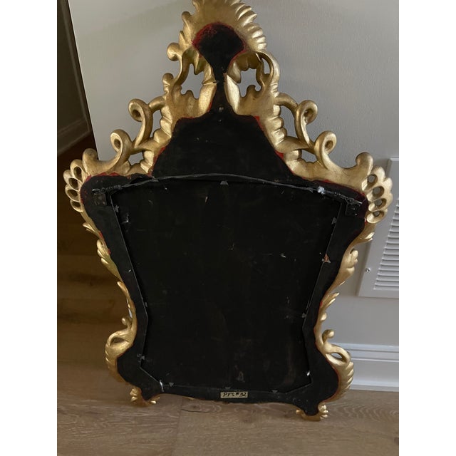 Vintage Hand Painted Italian Venetian Mirror With Elaborate Gold Decoration For Sale - Image 11 of 11