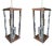 1970s Post Modern Teak and Chrome Pendant Light Fixtures - a Pair For Sale