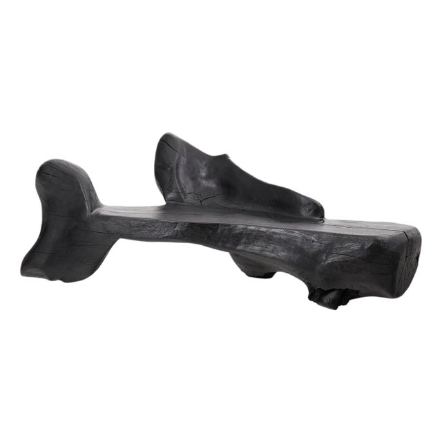 Sculptural Charred Wood Bench by Logniture For Sale