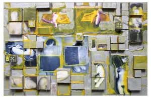 Atis Ievins, Abstract Composition, 1981, Mixed Media on Wood