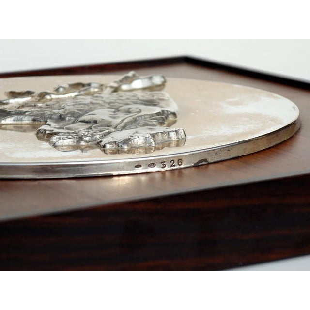 Vintage Silver Rooster Decorative Plate by Luciano Minguzzi for Franklin Mint, 1970s For Sale - Image 4 of 5