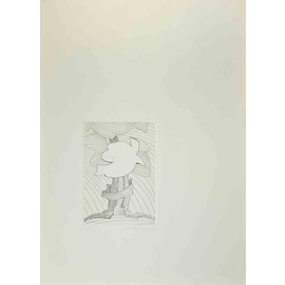 Amintore Fanfani, Abstract Composition, Etching, 1972 For Sale