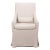 Transitional Skirted Linen Dining Arm Chair by Loomlan For Sale - Image 3 of 7