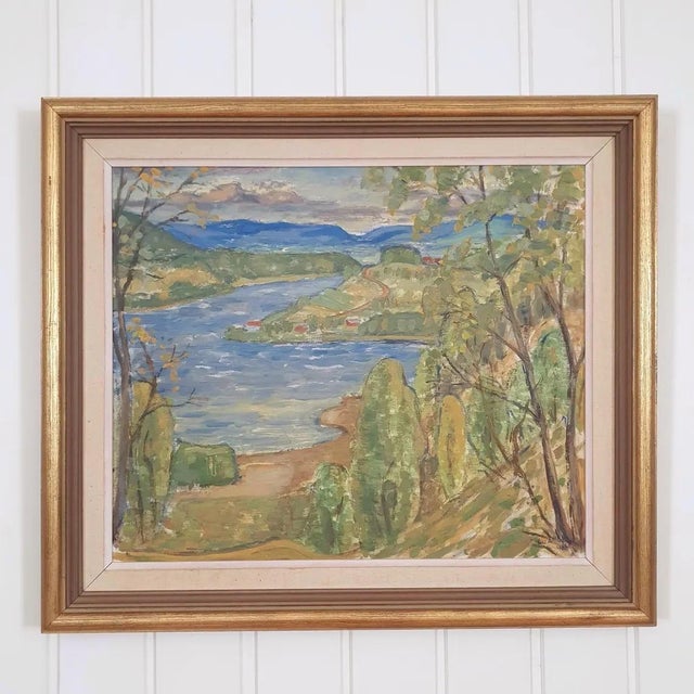 C. Åmell, River Landscape, 1948, Oil Painting on Panel, Framed For Sale - Image 13 of 18