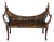Vintage Biedermeier-Style Burl Wood Gondola Bench / Crescent Settee For Sale
