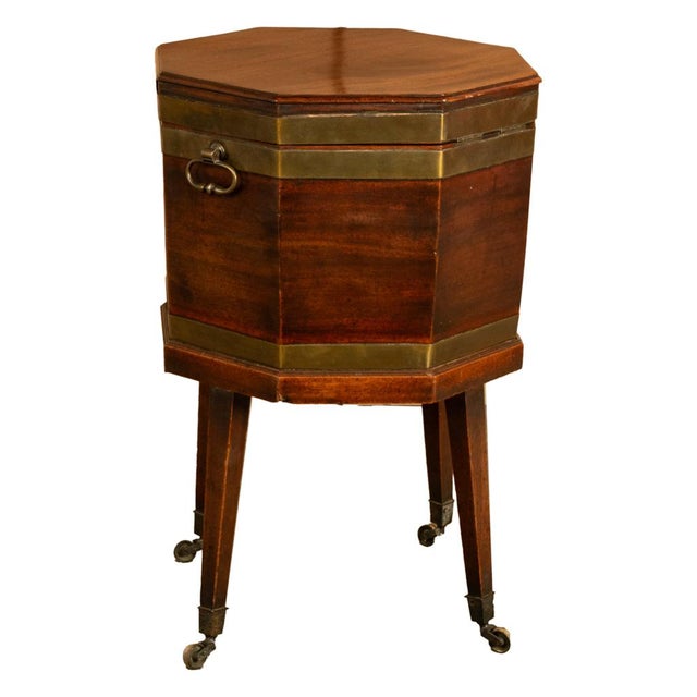 Antique 18th Century Georgian Mahogany & Brass Bound Wine Cooler Cellarette 1780 For Sale - Image 10 of 17