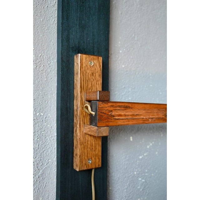 Modern Scandinavian Style Oak Double Arm Wall Sconce, 1960s For Sale - Image 3 of 18