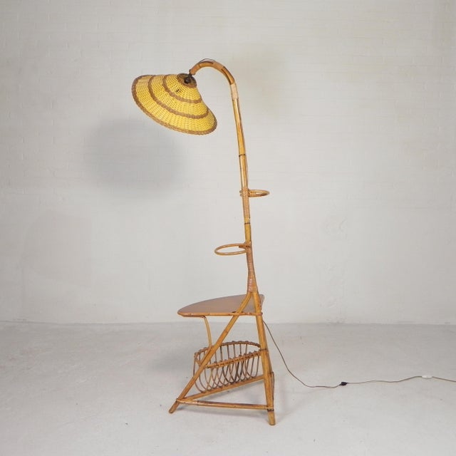 Vintage Standing Bamboo Lamp, 1950s For Sale - Image 13 of 18
