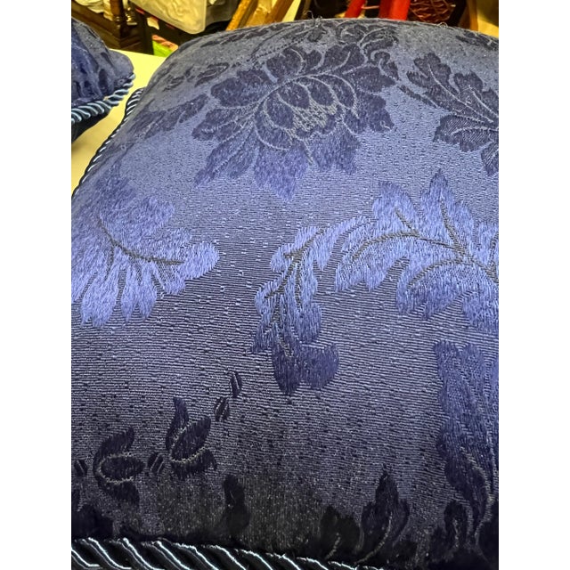 Shabby Chic Vintage Blue Pillows -Pair For Sale - Image 3 of 4