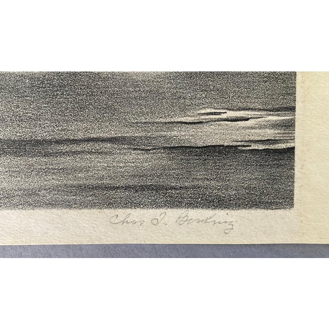 1930s 1930s Charles T. Bowling's "Rainy Day" Lithograph, Texas Regionalist Vintage Print For Sale - Image 5 of 7