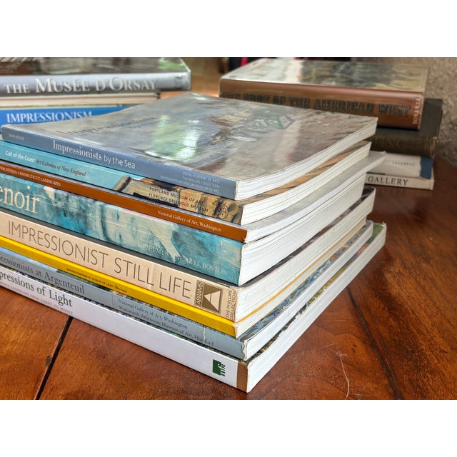 Monet Coastal-Colored Collection of Impressionist Books, Set of 8 For Sale - Image 4 of 13