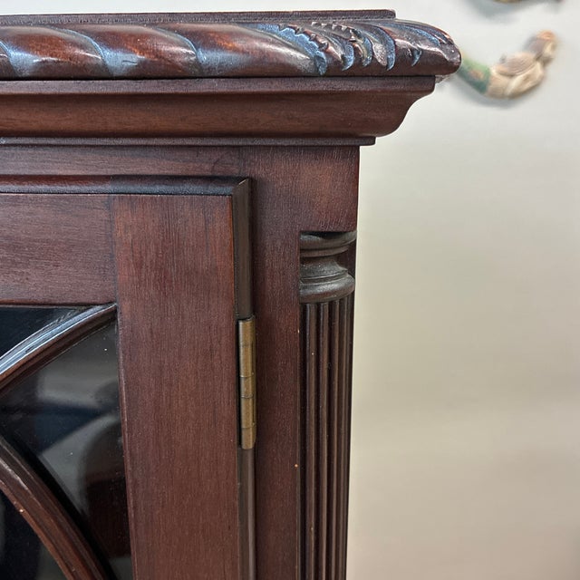 Antique Gothic Style Claw Foot Mahogany Bookcase China Cabinet For Sale - Image 11 of 12
