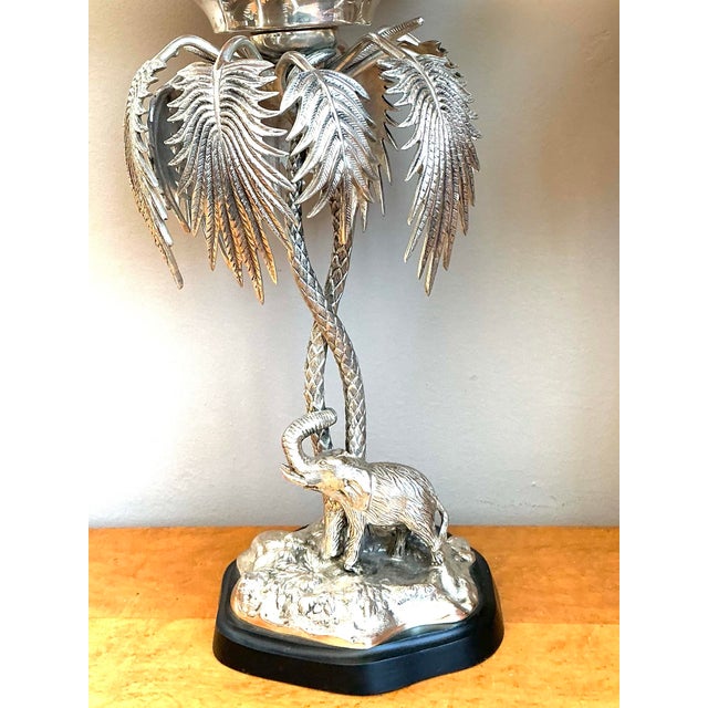 Vintage Engraves PalmTree Epergenes - A Pair For Sale - Image 9 of 12