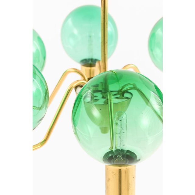 Ceiling Lamp with Hand-Blown Green Glass Globe from Hans-Agne Jakobsson, 1960s For Sale - Image 6 of 11