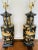 Stunning monumental pair of vintage ceramic Chinese Ginger jar that also look like pagoda table lamps. Imari black ware...