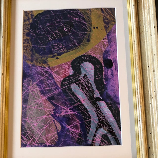 Original painting on paper unsigned 9 x 13 overall size with vintage frame is 16 x 20