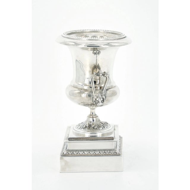 English Old English Sheffeild Silver Plate Small Decorative Urn / Vase For Sale - Image 3 of 10