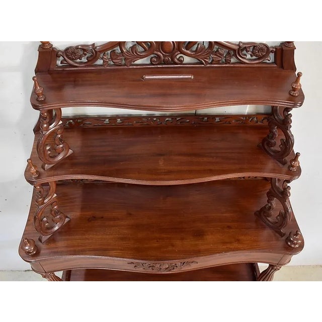 Napoleon III Mahogany Serving Shelving Console, 1850s For Sale - Image 14 of 18
