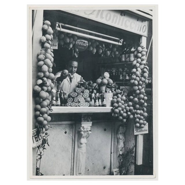 Naples, Fruitsstand, 1950s, Black and White Photograph For Sale