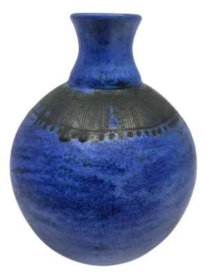 Vase in Blue Ceramic by Jacques Blin, France, 1970s