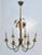 Maison Baguès Maison Charles Style Feuilles Gold Leaf & Brass 6-Light Chandelier France 1960 For Sale - Image 4 of 13