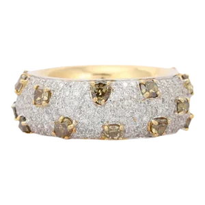 Modernist 18 Karat Solid Yellow Gold 6.3 Carats Diamond Wedding Band Ring Size 7