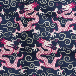 Schumacher Bixi Velvet Fabric in Sapphire For Sale