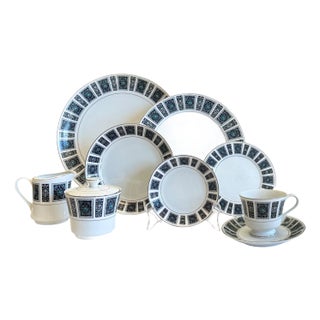 1960s Modern “Blenheim” Pattern Dinnerware by Excellency; Service for 8 - 51 Pieces For Sale