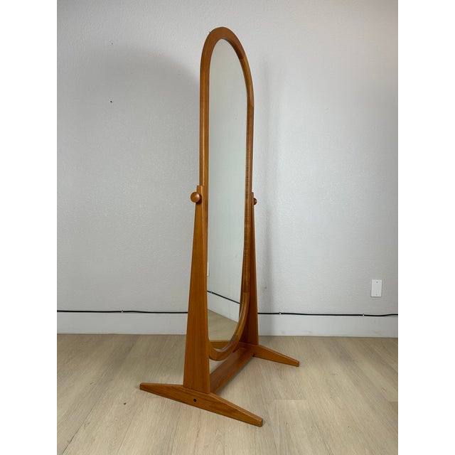 Pedersen & Hansen 1960s Freestanding Danish Teak Mirror Pedersen & Hansen for Viby J Mobelfabrik For Sale - Image 4 of 15