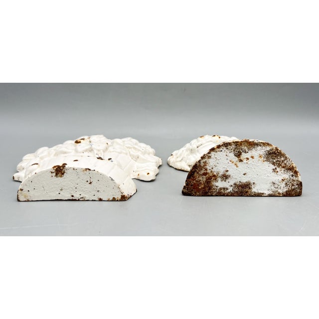 White Vintage 1980's White Cast Floral Door Stops – Set of Three – Cottagecore / French Country / Shabby Chic For Sale - Image 8 of 13