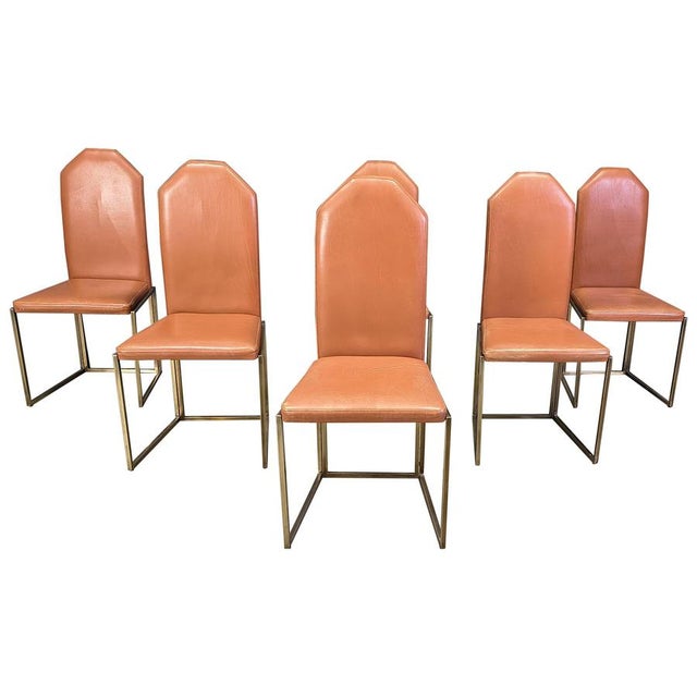 Vintage Brass Dining Chairs from Belgo Chrom, 1970s, Set of 6 For Sale - Image 15 of 15