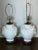 Pair Vintage French Ceramic Cream Glazed Vine Grape Theme Lamps For Sale - Image 11 of 13