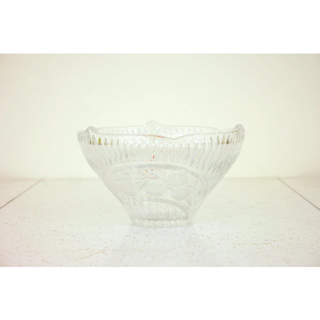 Glass Vintage Anna Hutte German Decorative Crystal Bowl For Sale - Image 7 of 7