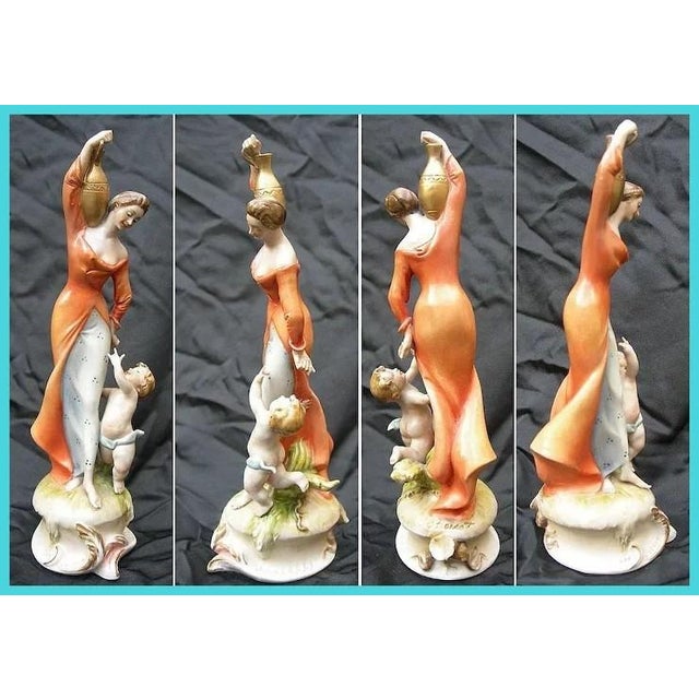 Antonio Borsato Italian Porcelain Figurine Pair - Aphrodite & Dionysios For Sale - Image 4 of 4