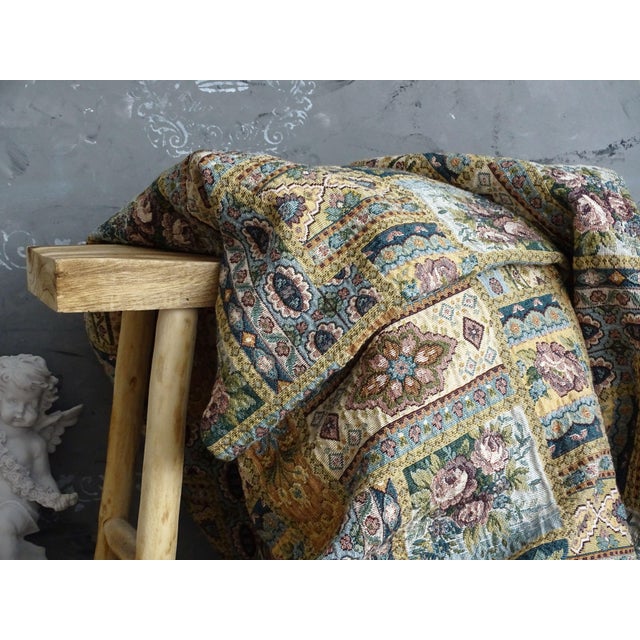 Oval 1960s Brocade Fabric Panel Floral Design For Sale - Image 6 of 12