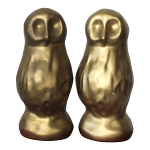 Gold Midcentury Owl Bookends Set of 2