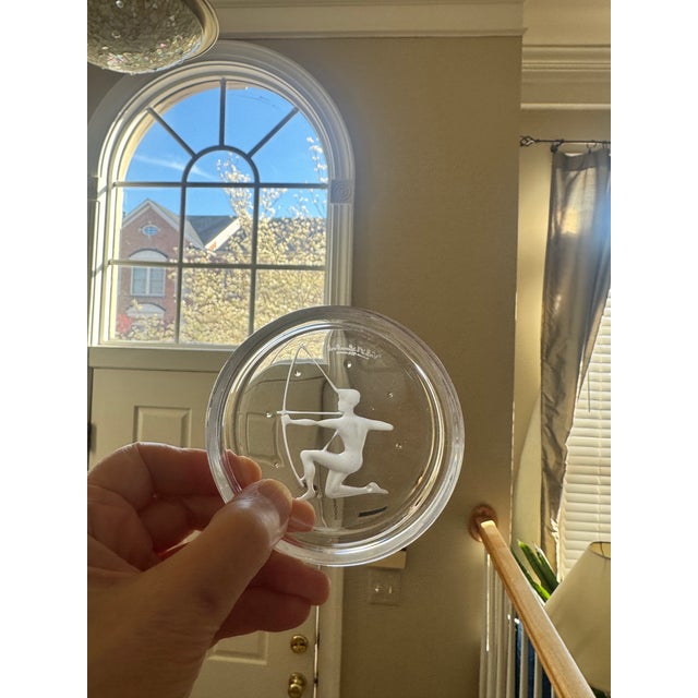 Transparent 1970s Signed Val St-Lambert Crystal Zodiac Coasters - Set of 11 For Sale - Image 8 of 9