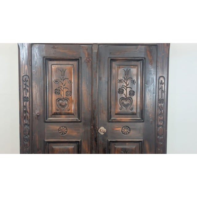 1960s Rustic Wood Wardrobe from Voglaner, 1968 For Sale - Image 5 of 18