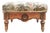 English Carved Wood Upholstered Ottoman For Sale