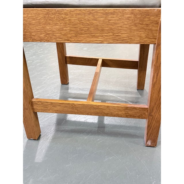 Set of 6 Stickley Mission Oak Leather Cottage Dining Chairs For Sale - Image 10 of 11
