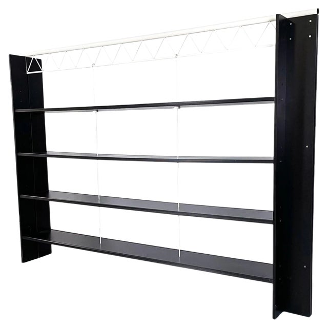Mid-Century Modern Italian Black Bookcase by Stoppino and Acerbis, 1980s For Sale