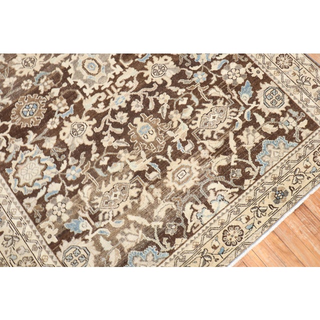 Persian Antique Zabihi Collection Persian Malayer Brown Rug For Sale - Image 3 of 10